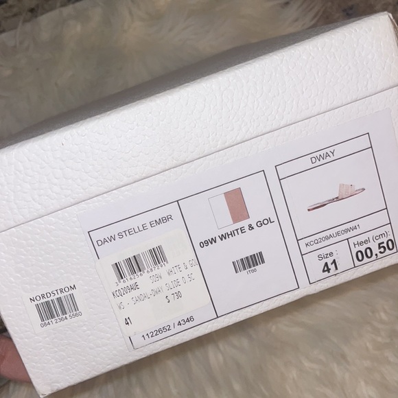 DWAY SLIDE White and Gold-Tone Cotton Embroidered with Dior Daw Stelle Embr - Picture 7 of 7